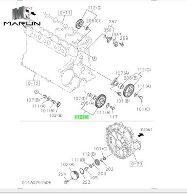 Isuzu 4HK1/6HK1 Diesel Engine 8976005861 Idle Gear for Excavator