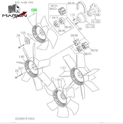 8980185072 Fan Cooling Blade Fan for 4HK1 Isuzu ZX200-3/Zx240-3/Zx270-3 Excavator